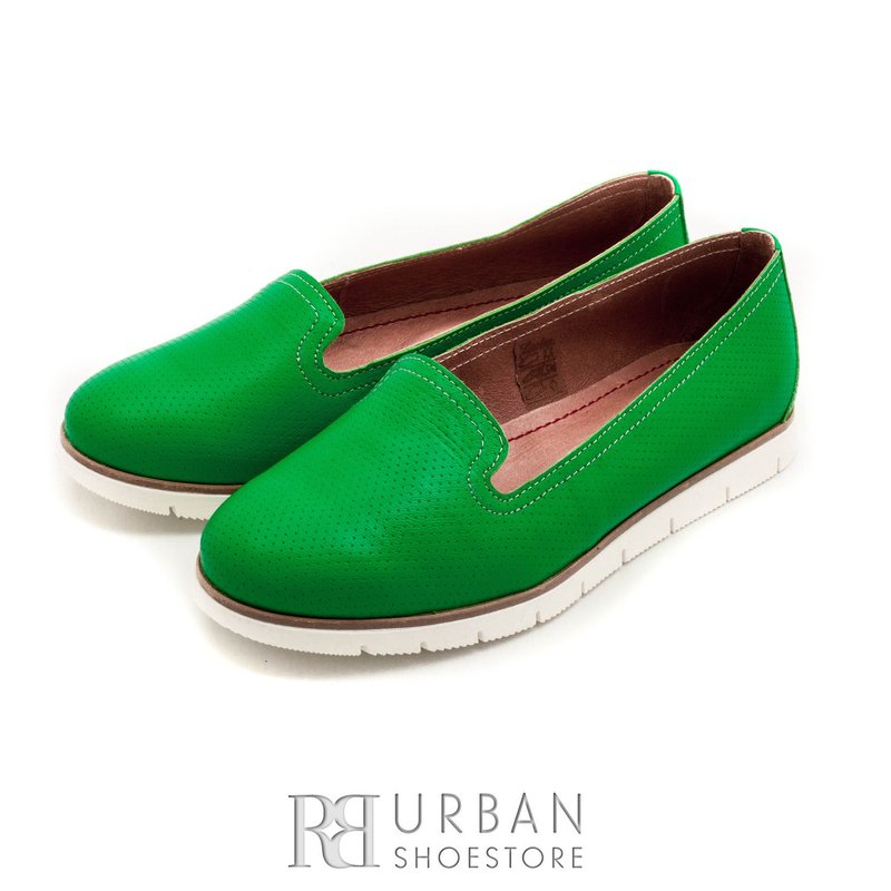 Pantofi casual din piele naturala - 024-B54 verde